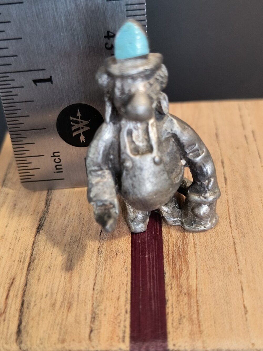 Vintage BKay Pewter Firefighter Fireman Figurine Miniature Signed B Kay